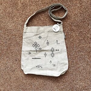 Linen Bag Fringe Studio Cross Body Tan Aztec Southwest NWT